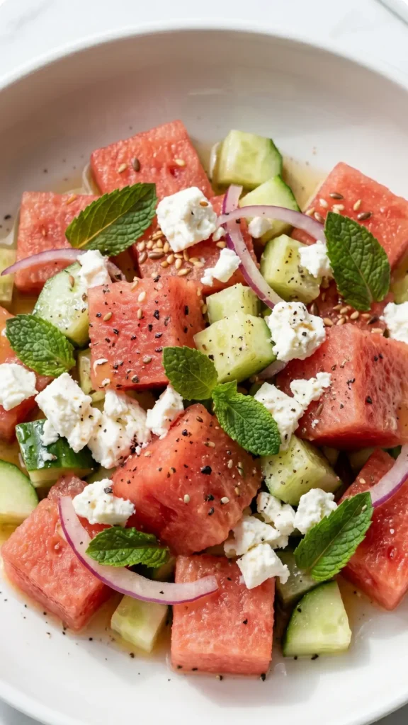 Keto Wassermelonen-Feta-Salat – Der ultimative Sommersalat 