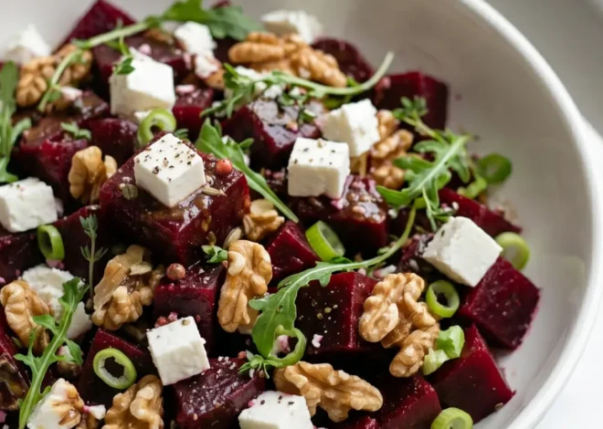 Keto Rote Bete Salat mit Feta und knackigen Walnüssen
