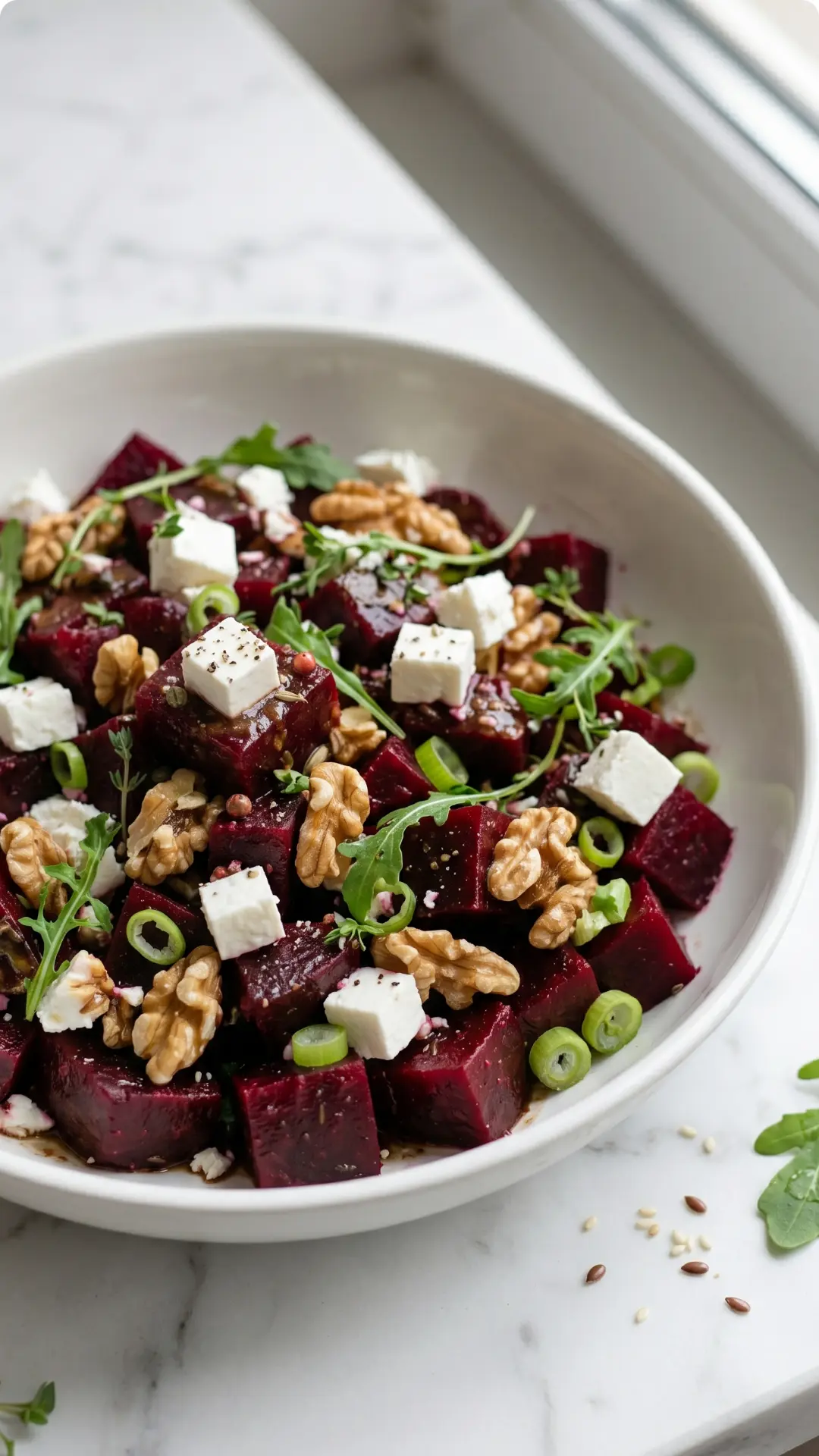 Keto Rote Bete Salat mit Feta und knackigen Walnüssen