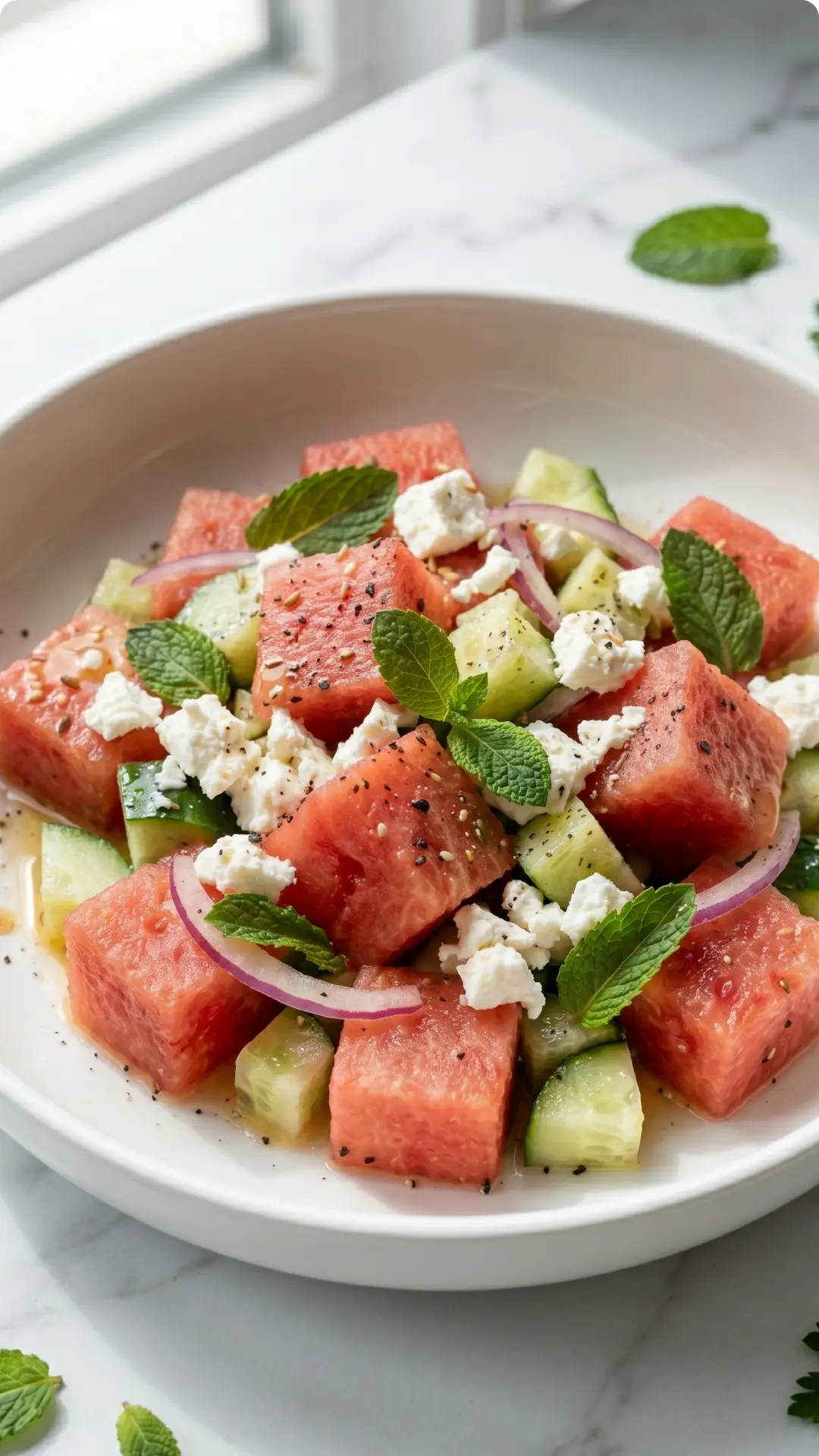 Keto Wassermelonen-Feta-Salat – Der ultimative Sommersalat