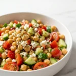 Mediterraner Kichererbsen-Salat mit Feta für das perfekte Meal Prep