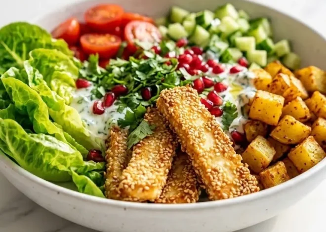 Frische Halloumi Sesamkruste Bowl: Das ultimative Low-Carb Sommerrezept