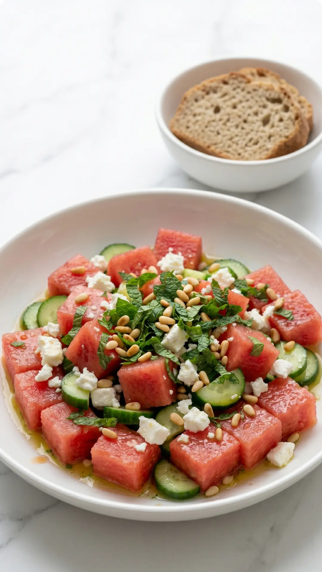 Keto Wassermelonen-Feta-Salat mit Minze — Frisch, schnell und ohne Kohlenhydrate