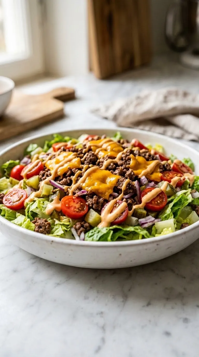 Cheeseburger Salat — Das simple Low-Carb Rezept