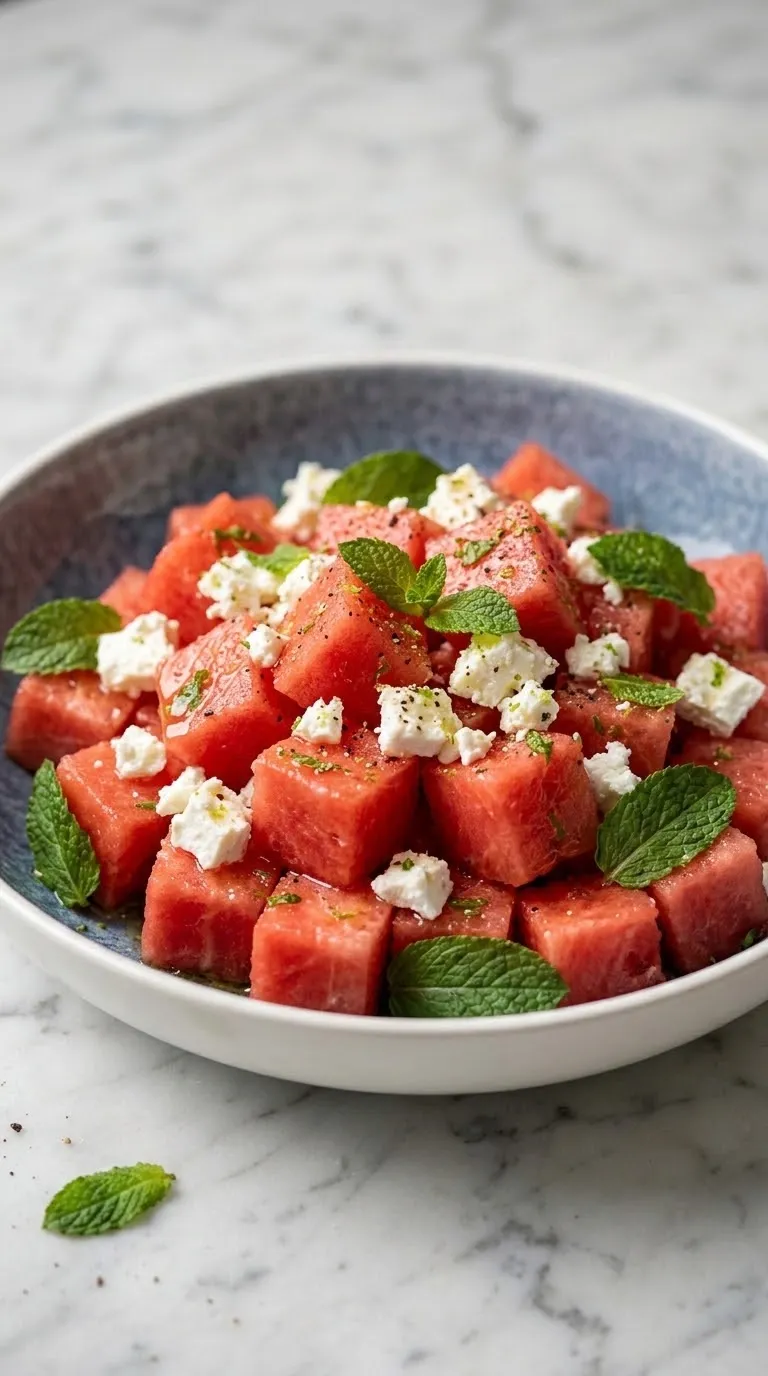 Erfrischender Keto Wassermelonen-Feta-Salat: Das ultimative Low-Carb-Sommerrezept