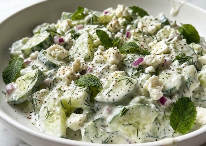 Frischer Mediterraner Gurken-Joghurt-Feta-Salat: Das ultimative Keto-Rezept