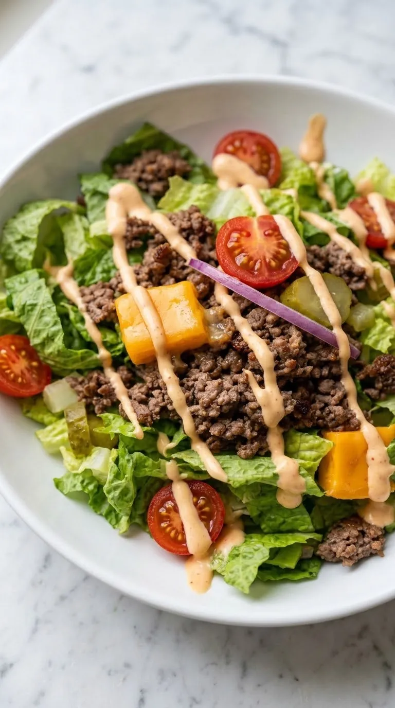 Frischer Low-Carb Cheeseburger Salat: Das ultimative Burger-Rezept