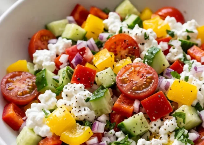 Frischer Keto Salat mit Hüttenkäse – Proteinreich & Schneller Low-Carb Genuss