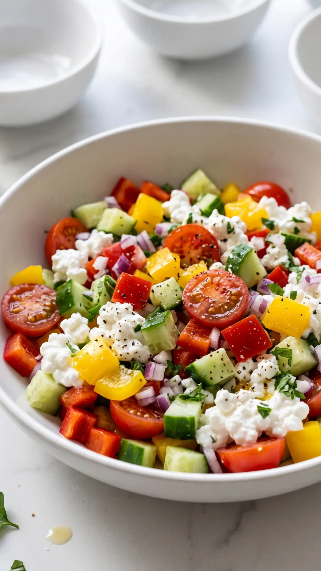 Frischer Keto Salat mit Hüttenkäse – Proteinreich & Schneller Low-Carb Genuss