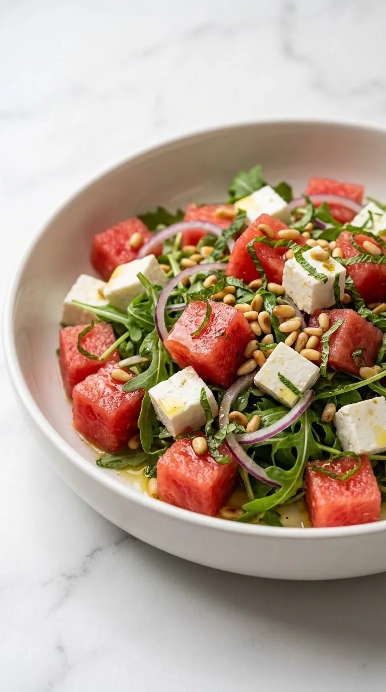 Frischer Wassermelonensalat mit Feta und Rucola: Das ultimative Sommerrezept