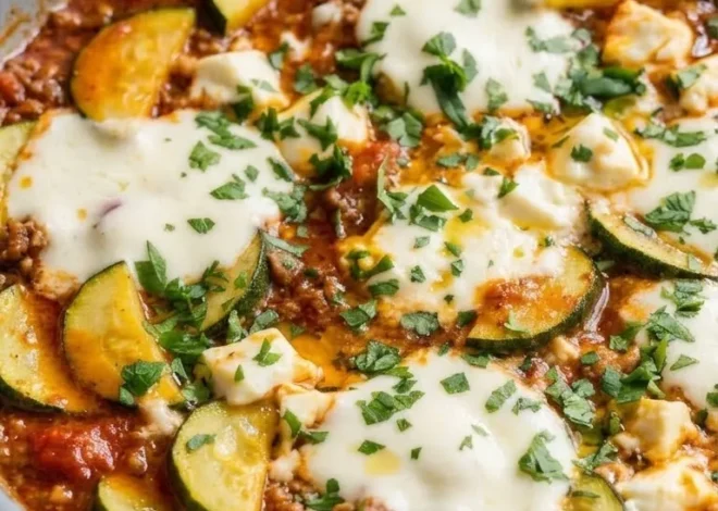 Frische Zucchini-Hackfleisch-Pfanne mit Feta: Das einfache Low-Carb-Keto-Rezept