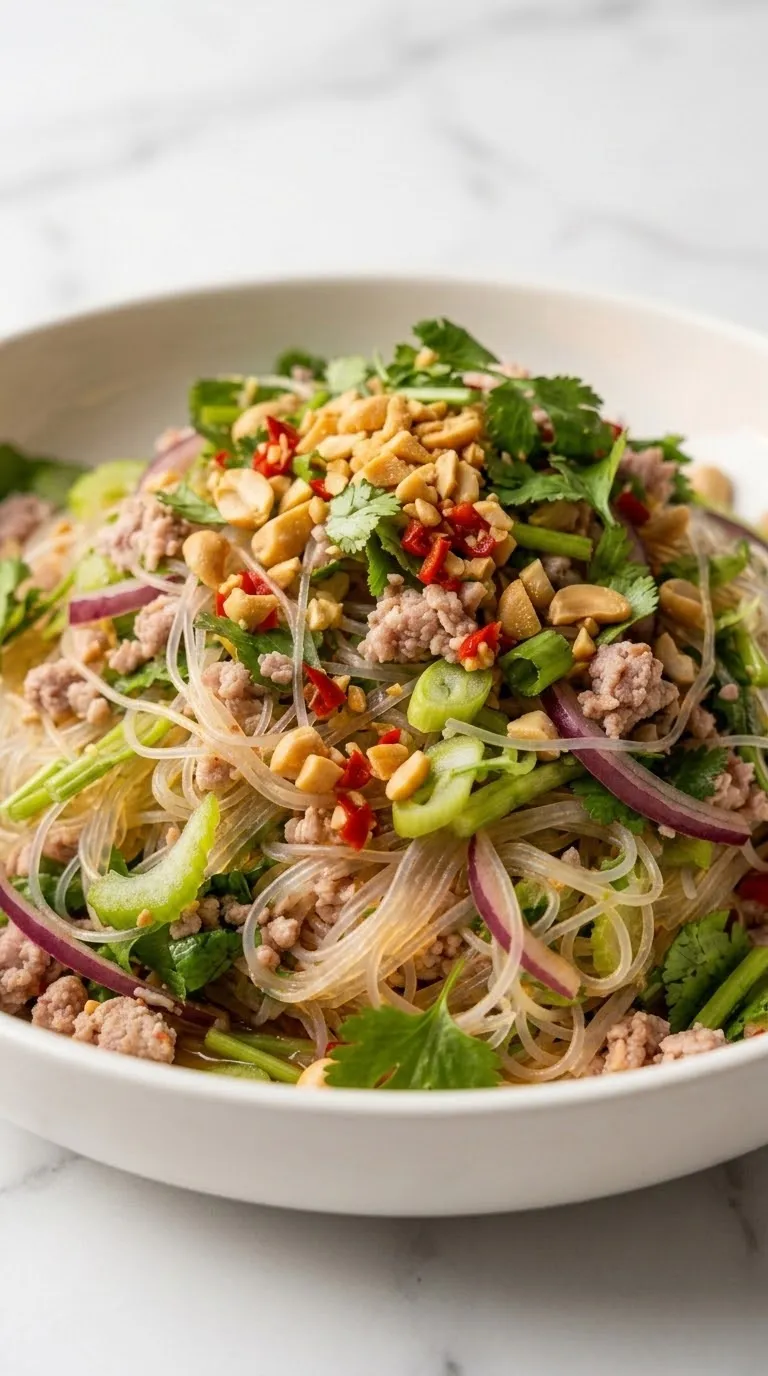 Frischer Thai-Glasnudelsalat Yam Woon Sen: Simples Low-Carb Sommerrezept