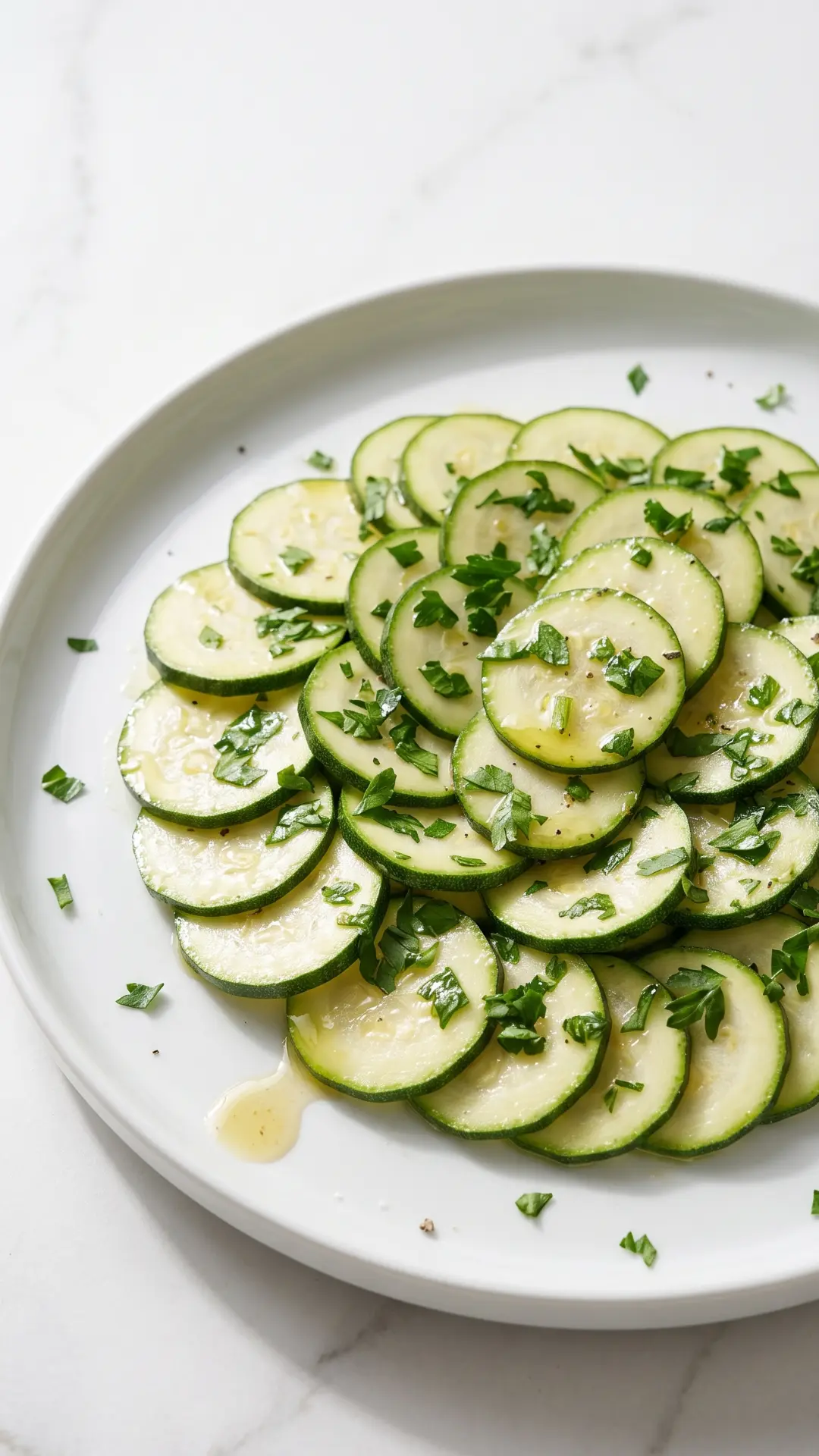 Einfacher Keto Zucchinisalat mit Petersilie — frischer Low-Carb Rohkostsalat